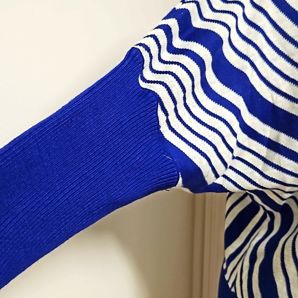 NWT John & Anna Striped Vneck Sweater - Picture 3 of 7